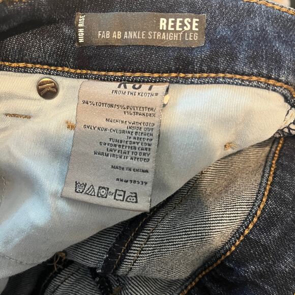 Kut From The Cloth Reese High Rise Fab Ab Ankle Straight Leg Jeans Blue Size 6 - Picture 8 of 9
